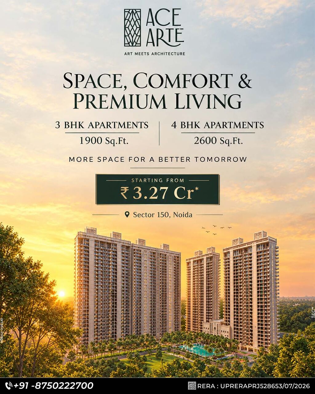 Ghaziabad, Real Estate For Sale, INR 32,  2599 Sq. Meter,  Ace Arte Apartments In Noida