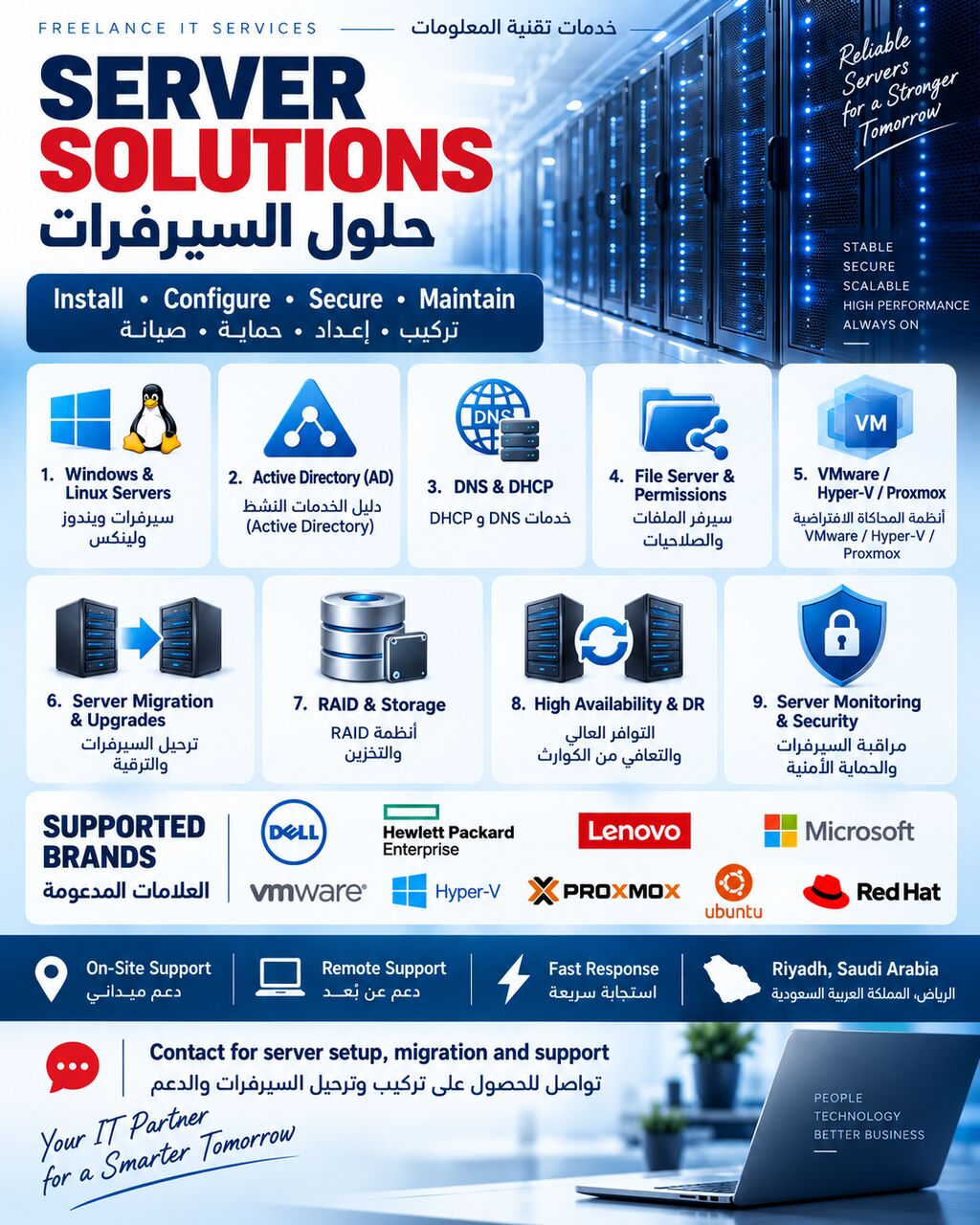 Riyadh, Computer, COMPLETE IT SUPPORT & INFRASTRUCTURE SOLUTION IN RIYADH CCTV | SERVER | FIREWALL | BACKUP