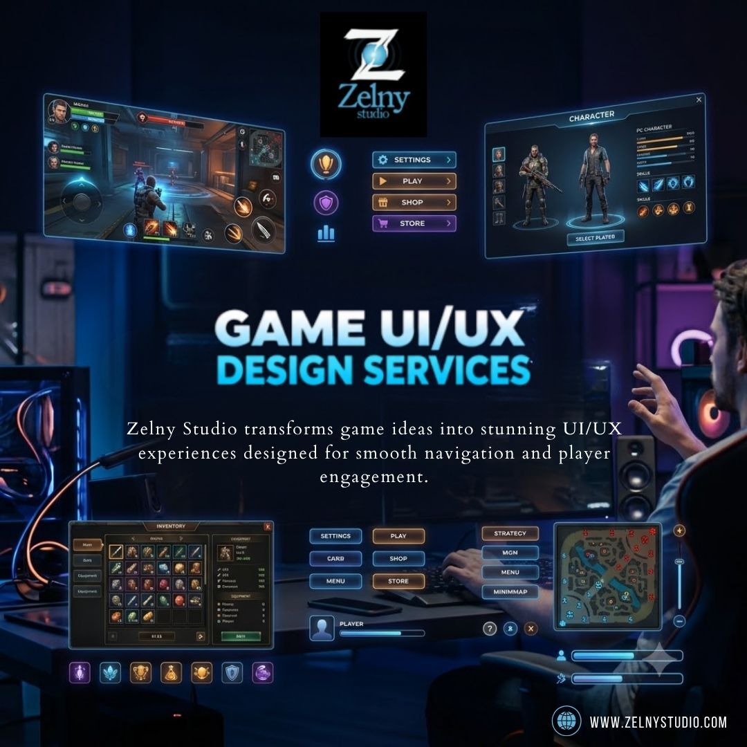 Bangalore, Creative, Zelny Studio | Game UI/UX Design Services