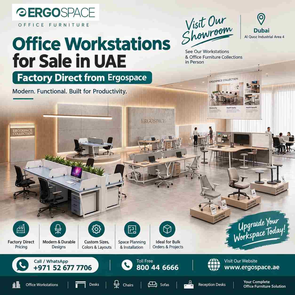 Dubai, Furniture, AED 4000,  Office Workstations For Sale | Factory Direct UAE | Ergospace