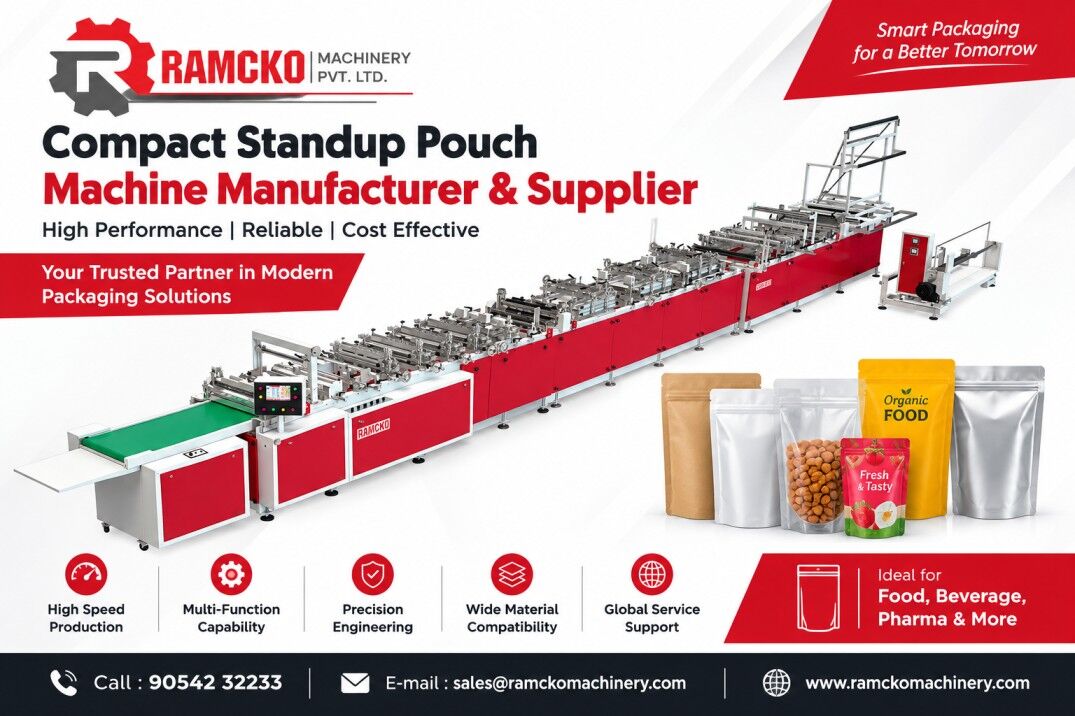 Ahmedabad, Industrial Machinery, Compact Standup Pouch Machine Manufacturer & Supplier | Ramcko Machinery
