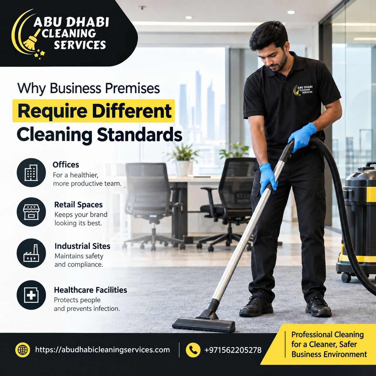 Abu Dhabi, Cleaning, Why Business Premises Require Different Cleaning Standards