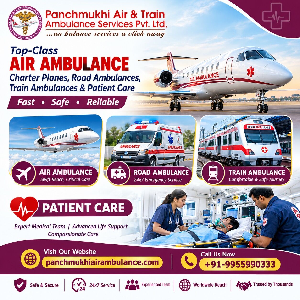 Ranchi, Health, Panchmukhi ICU Air Ambulance In Ranchi- Designed For Your Betterment