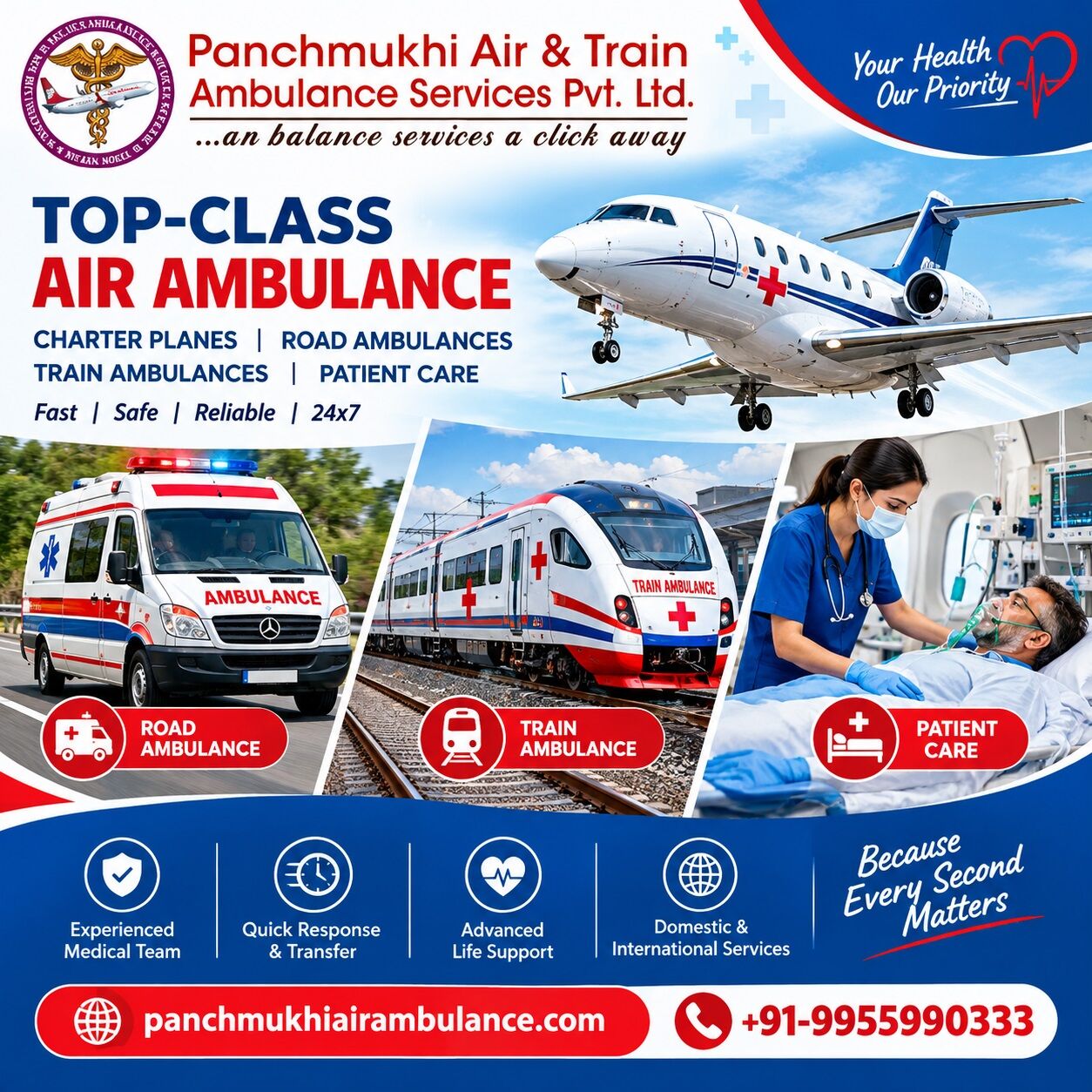 Kolkata, Health, Panchmukhi Air Ambulance Services In Kolkata- Guarantees The Stability Of Patients In Tran
