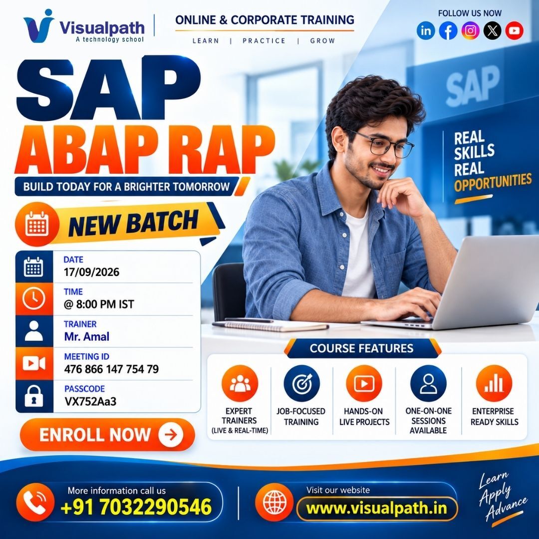 Hyderabad, Lessons Offered, SAP ABAP RAP Online Training: Join New  Batch Sep 17