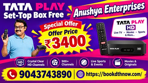 Chennai, Electronics, INR 3600,  Tata Play New DTH Connection Offers In Karur | Best DTH Plans | 9043743890