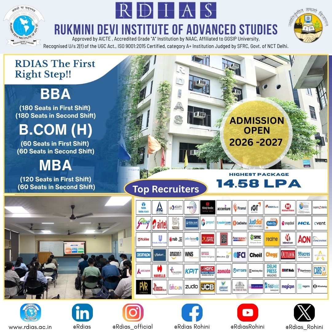 Rohini, Education, Best IP University MBA Colleges In Delhi With Strong Placements & Career Growth - RDIAS