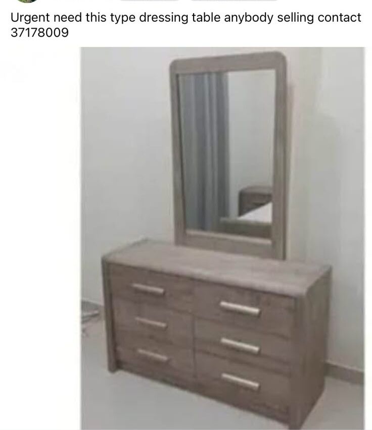 Manama, Furniture, BHD 15,  Urgent Need This Type Dressing Table