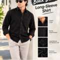 INR 1099,  Black Denim Long-Sleeve Shirt By F-route