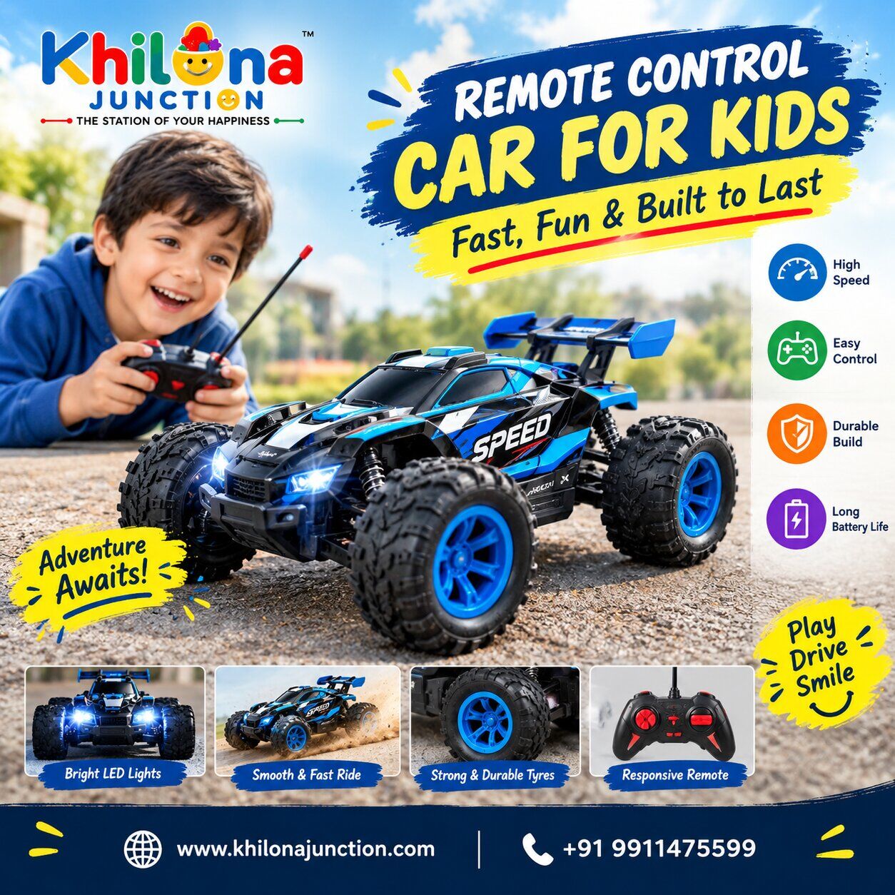 Mumbai, Toys & Games, INR 599,  Remote Control Car For Kids &ndash; Fast, Fun & Built To Last