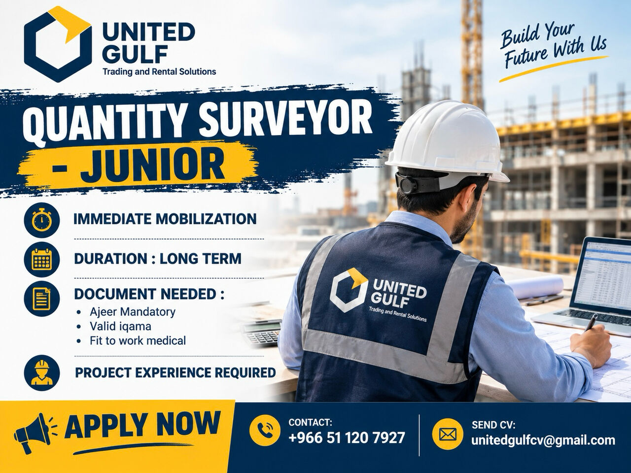 Jubail, Jobs, QUALITY SURVEYOR - JUNIOR