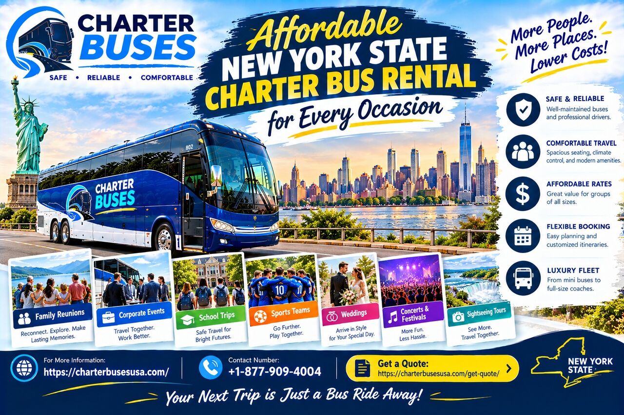 New York, Travel, Affordable New York State Charter Bus Rental For Every Occasion