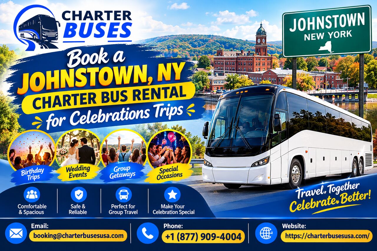 New York, Automotive, Book A Johnstown, NY Charter Bus Rental For Celebrations Trips