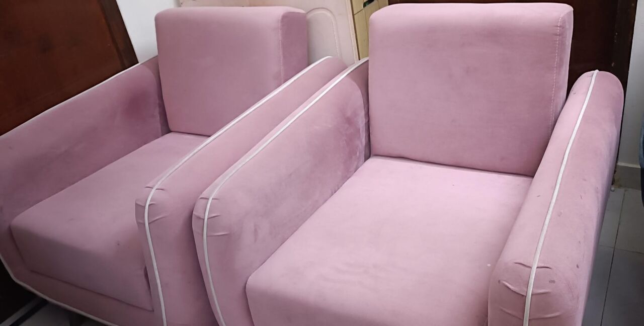 Manama, Furniture, BHD 1,  Like New 2 Pink Single Seaters - 2 Dark Colour Sofas