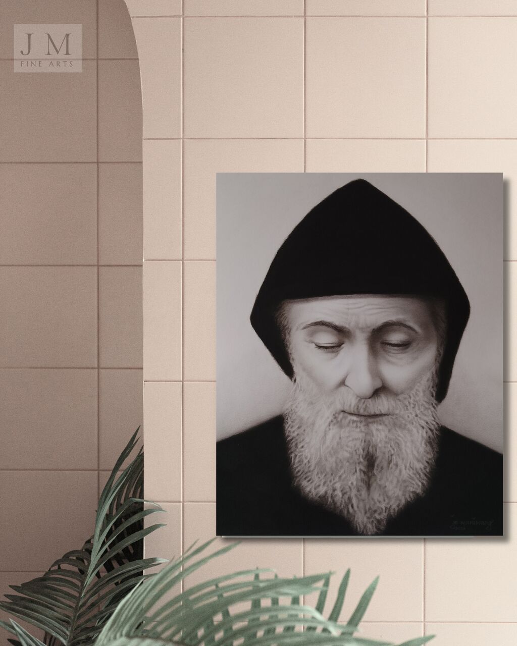 Manila, Collectibles, PHP 8,  St Charbel Makhlouf Charcoal Sketch
