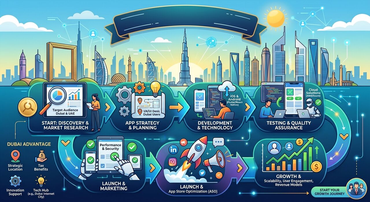 Dubai, Business, Custom Mobile App Development In Dubai: Process, Features & Cost