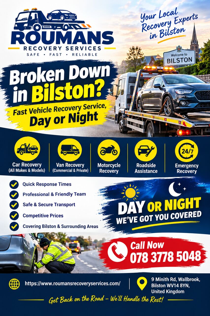 London, Business, Broken Down In Bilston? Fast Vehicle Recovery Service, Day Or Night