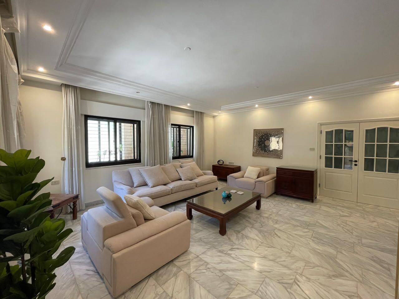 Amman, Apartments, Flats, Houses & Villas, JOD 35000/year,  Furnished,  4 BR,  280 Sq. Meter,  Ground Floor Apartment For Rent In Deir Ghubar
