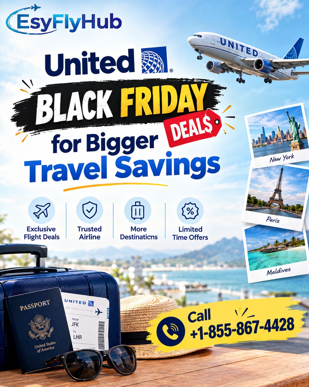 New York, Travel, United Black Friday Deals For Bigger Travel Savings