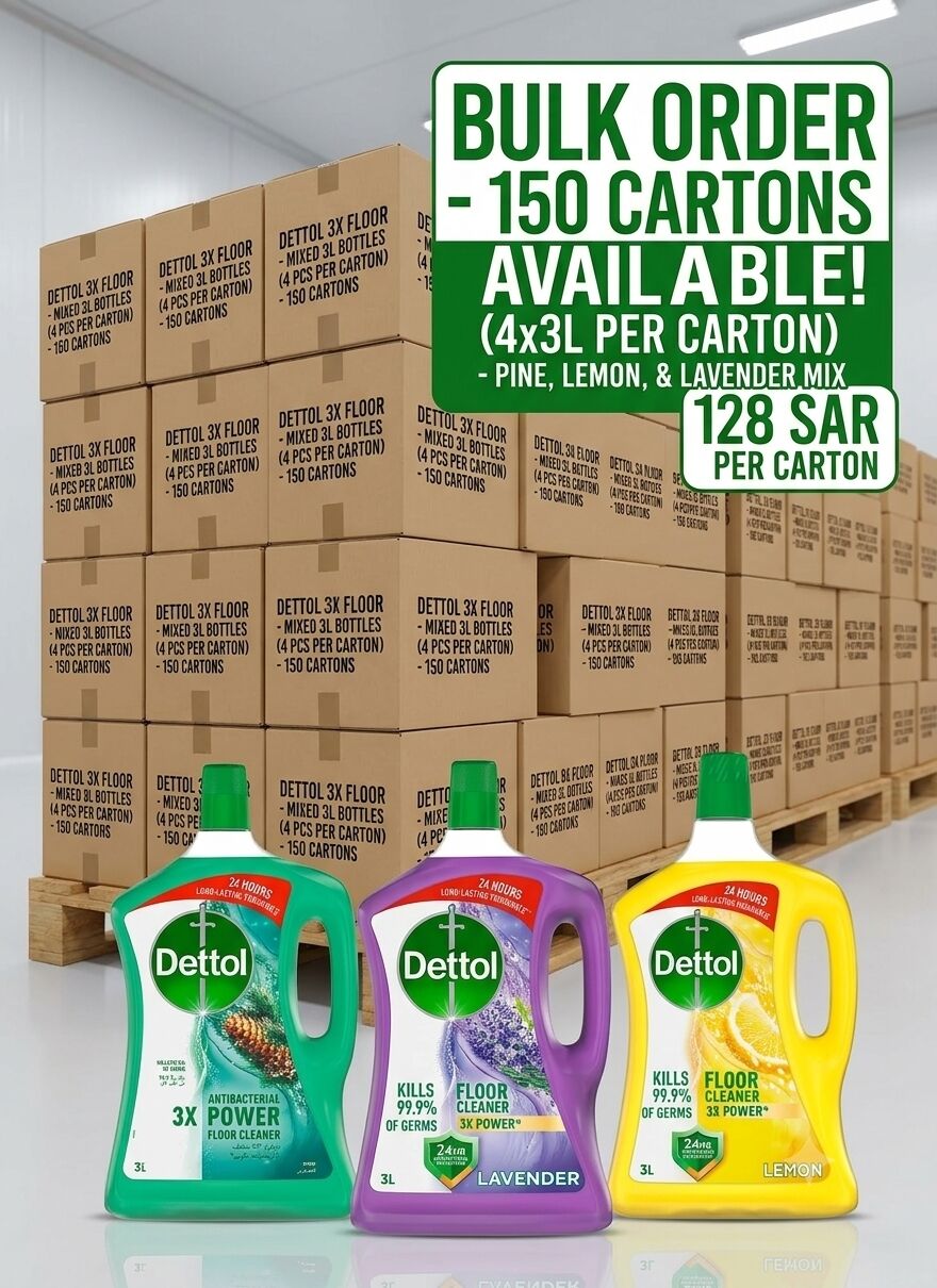 Khobar, Air Conditioners, SAR 32,  BULK WANTED: Dettol 3X Floor Cleaner (Lemon, Pine, Lavender) - 150 Cartons