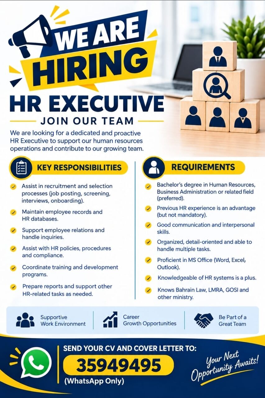Manama, Jobs, Looking For HR Executive