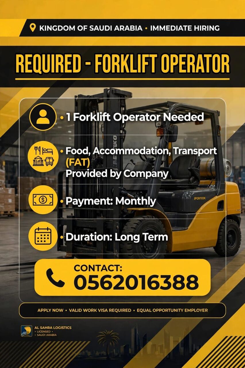 Jubail, Jobs, Forklift Operator