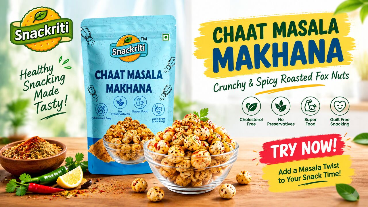 Mumbai, Business Partners, Chaat Masala Makhana &ndash; Crunchy & Spicy Roasted Fox Nuts | Snackriti