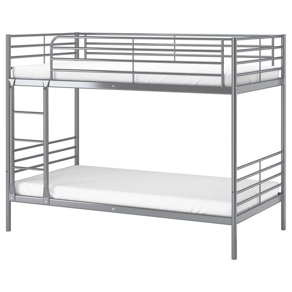 Riyadh, Furniture, SAR 499,  SV&Auml;RTA Bunk Bed Frame And Mattress, Silver-colour, 90x200 Cm
