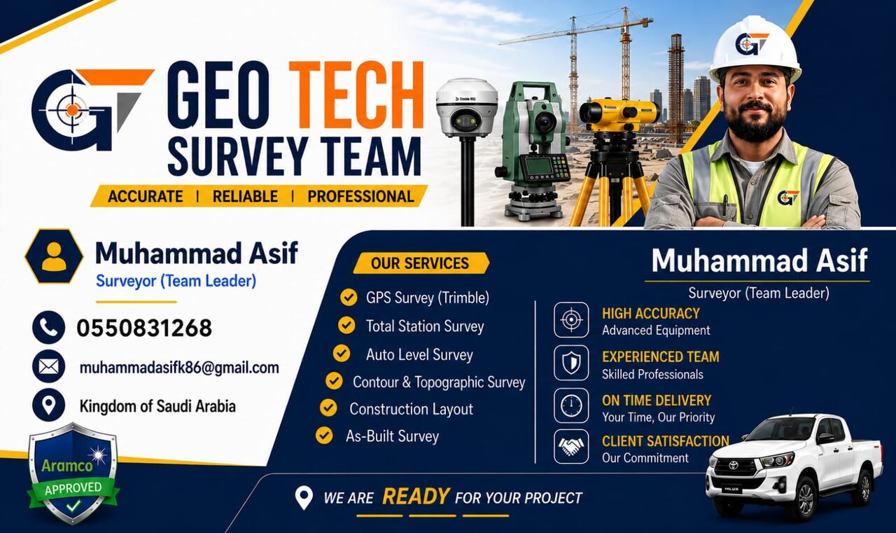 Riyadh, Job Seekers, Surveyor With Crew (GPs,Car,Labour)