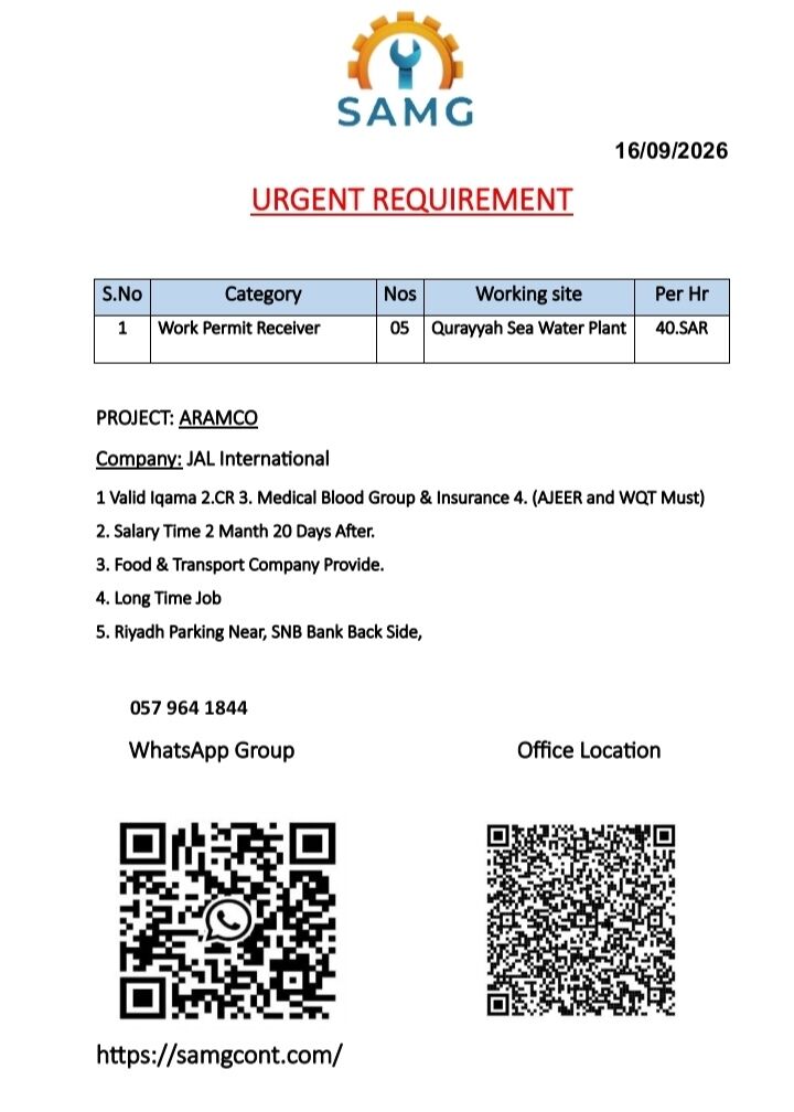 Jubail, Jobs, WPR Aramco