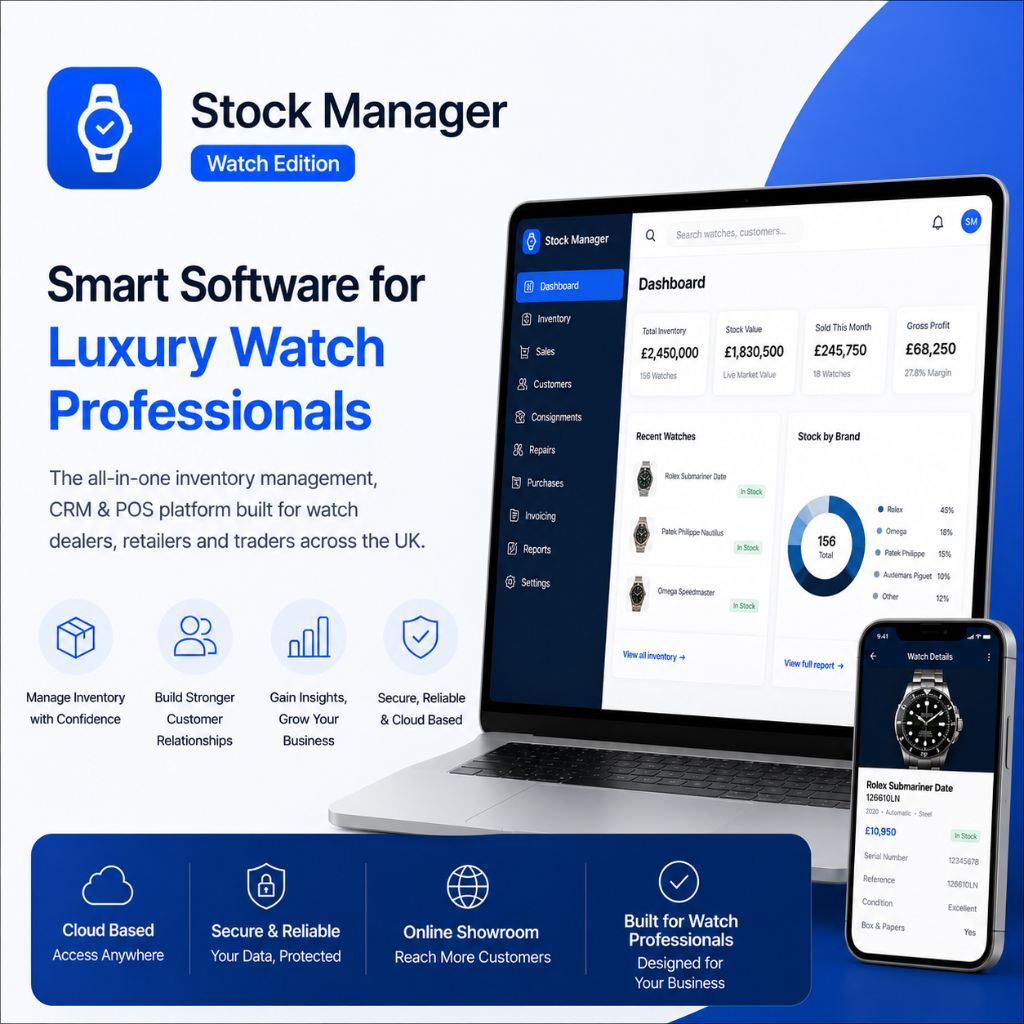 London, Software Development, Luxury Watch Inventory & CRM Software For Dealers