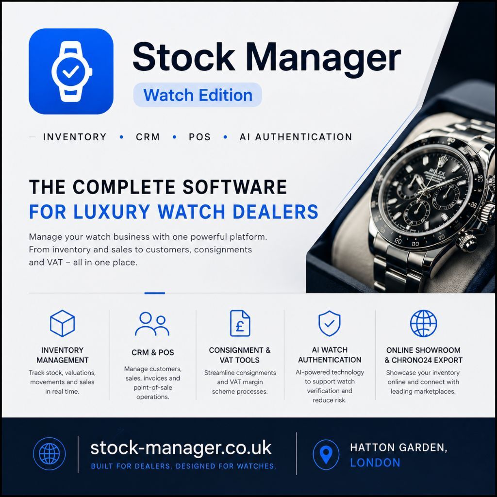 London, Software Development, Luxury Watch Inventory & CRM Software For Dealers