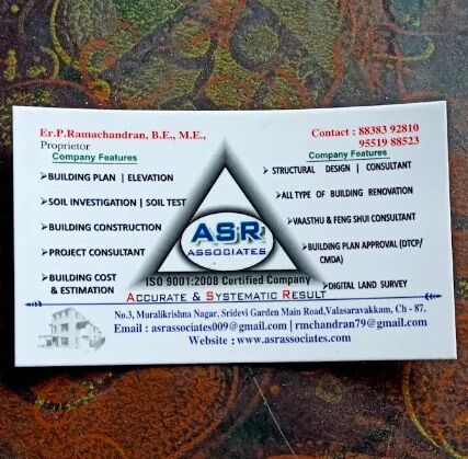 Chennai, Construction, ASR ASSOCIATES Building Plan Approval In Valasaravakkam