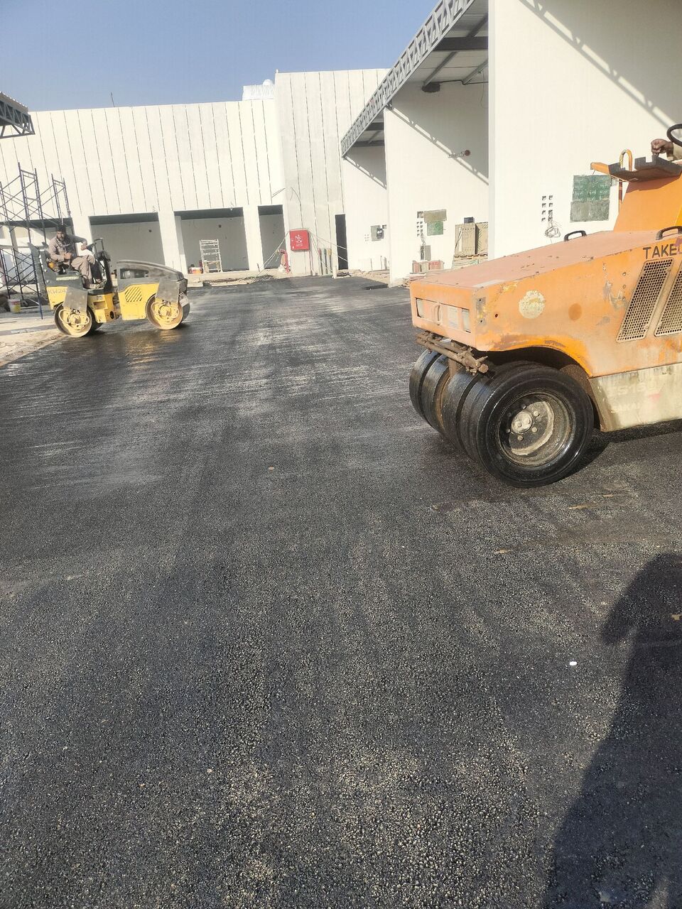Riyadh, Construction, Working Of Asphalt At Petrol Pump With Al Awad Company