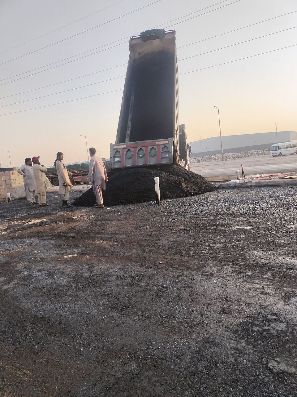 Riyadh, Construction, Working Of Asphalt At Petrol Pump With Al Awad Company