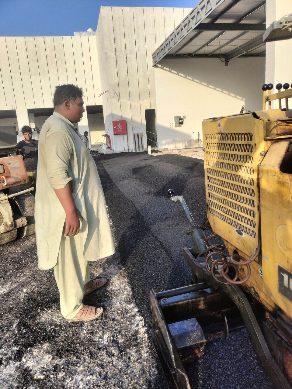 Riyadh, Construction, Working Of Asphalt At Petrol Pump With Al Awad Company
