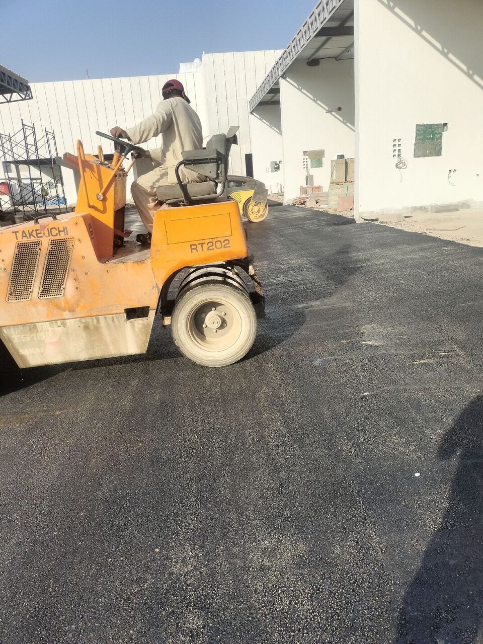 Riyadh, Construction, Working Of Asphalt At Petrol Pump With Al Awad Company