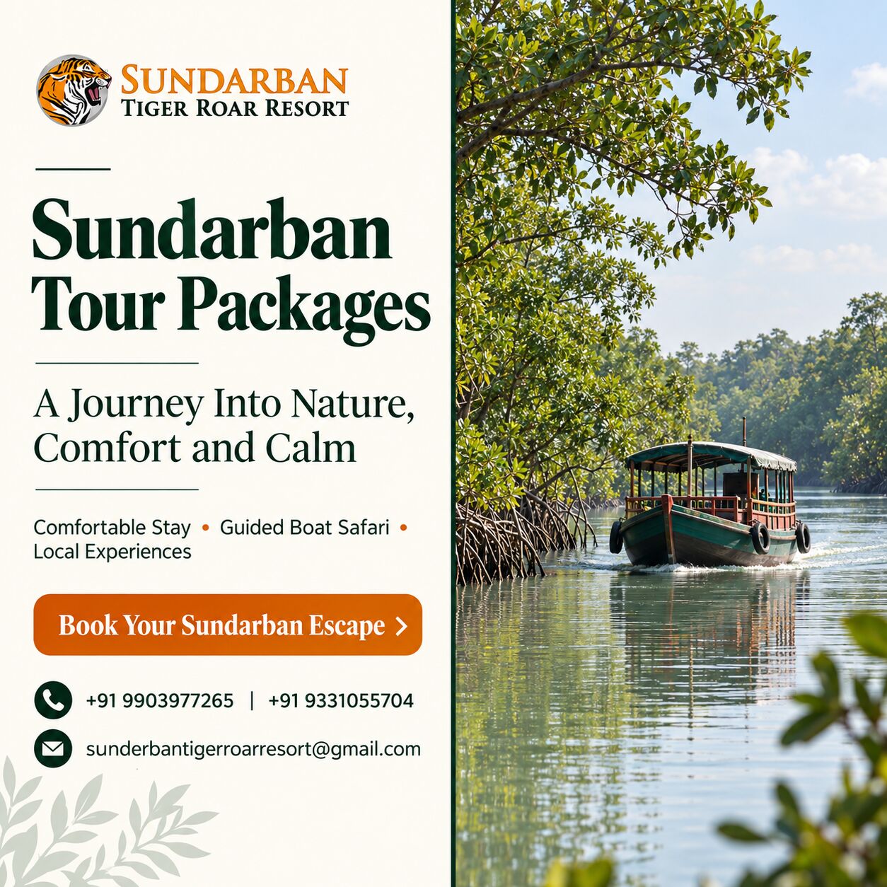 Kolkata, Travel, Sundarban Tour Package With Sundarban Tiger Roar Resort