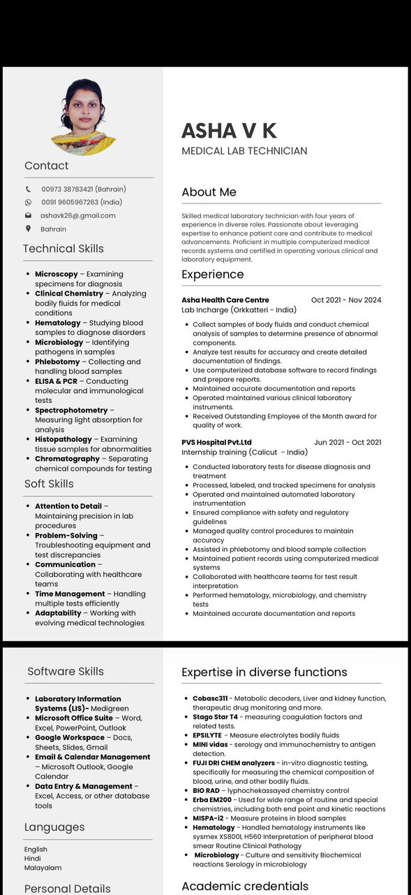 Manama, Job Seekers, Lab Technician