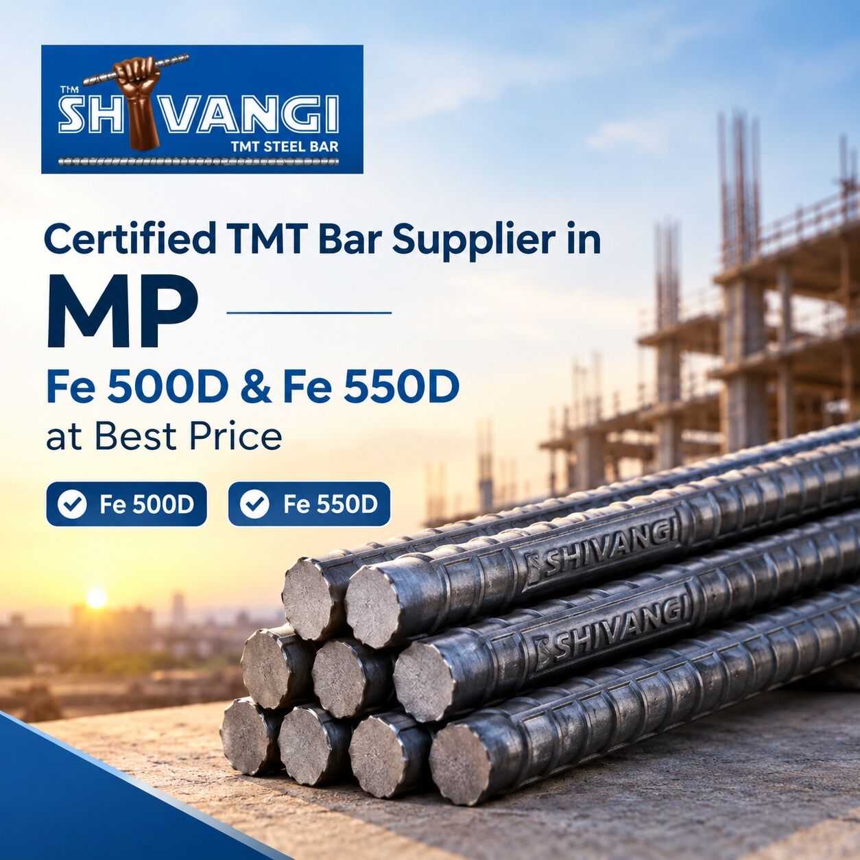 Indore, Materials, Certified TMT Bar Supplier In MP &mdash; Fe 500D & Fe 550D At Best Price