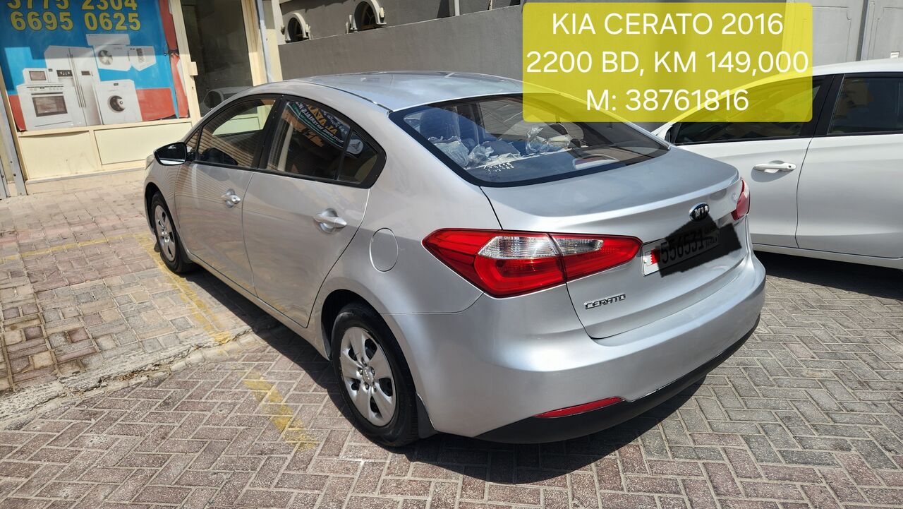 Sitra, Vehicles, Cars & Trucks , BHD 2200,  Kia Cerato,  2016,  Automatic,  149800 KM,    For Sale