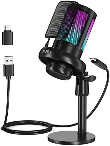 Riyadh, Electronics, SAR 75,  NJSJ USB Microphone - Condenser With Touch Mute, RGB - SAR 75 SAR