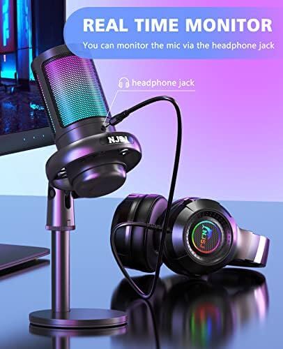 Riyadh, Electronics, SAR 75,  NJSJ USB Microphone - Condenser With Touch Mute, RGB - SAR 75 SAR