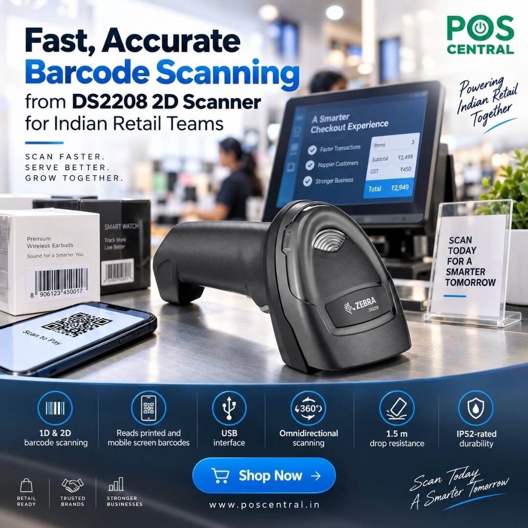 Noida, Computers, INR 6349,  Order Zebra DS2208 Barcode Scanner For Shops & Businesses In India
