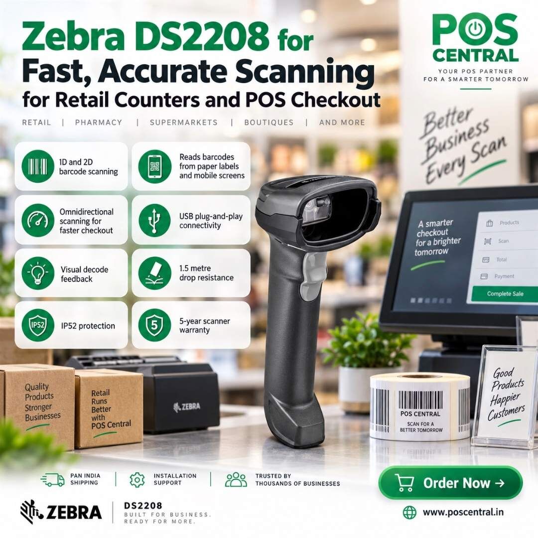 Noida, Computers, INR 6349,  Order Zebra DS2208 Barcode Scanner For Shops & Businesses In India