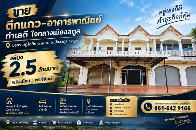 Bangkok, Real Estate For Sale, THB 2500000,  3 BR,  28 Sq. Feet,  ขายอาคารพาณิชย์ 2 ชั้น ใจกลางเมือง