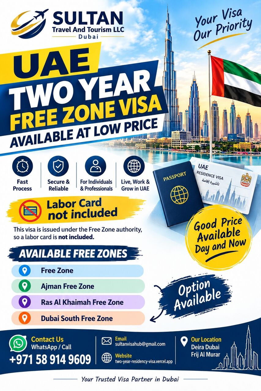 Dubai, Travel, UAE 2-Year Freelance Residence Visa | Dubai Visa Service