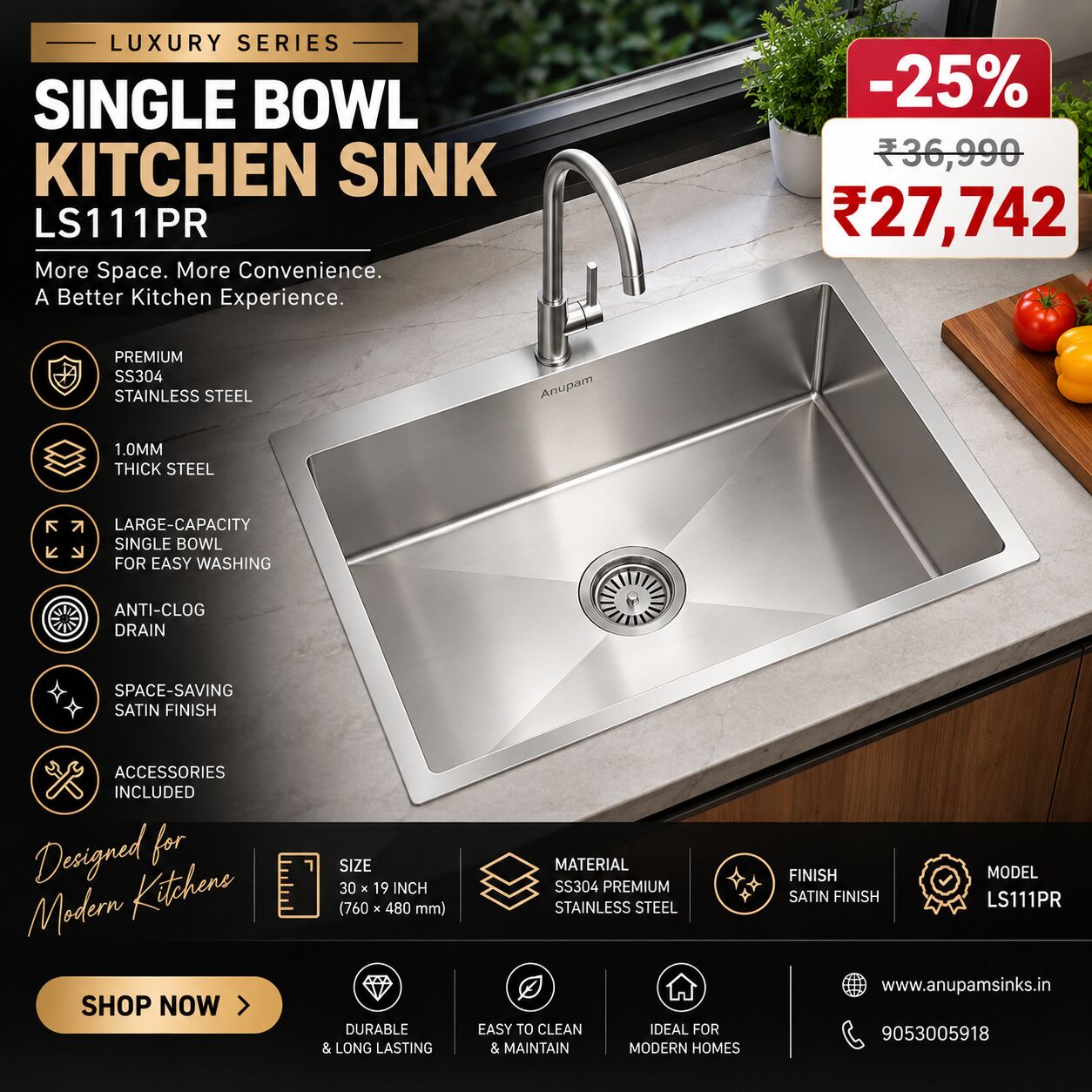 New Delhi, Household Items, INR 22990,  Modern Sink For Kitchen