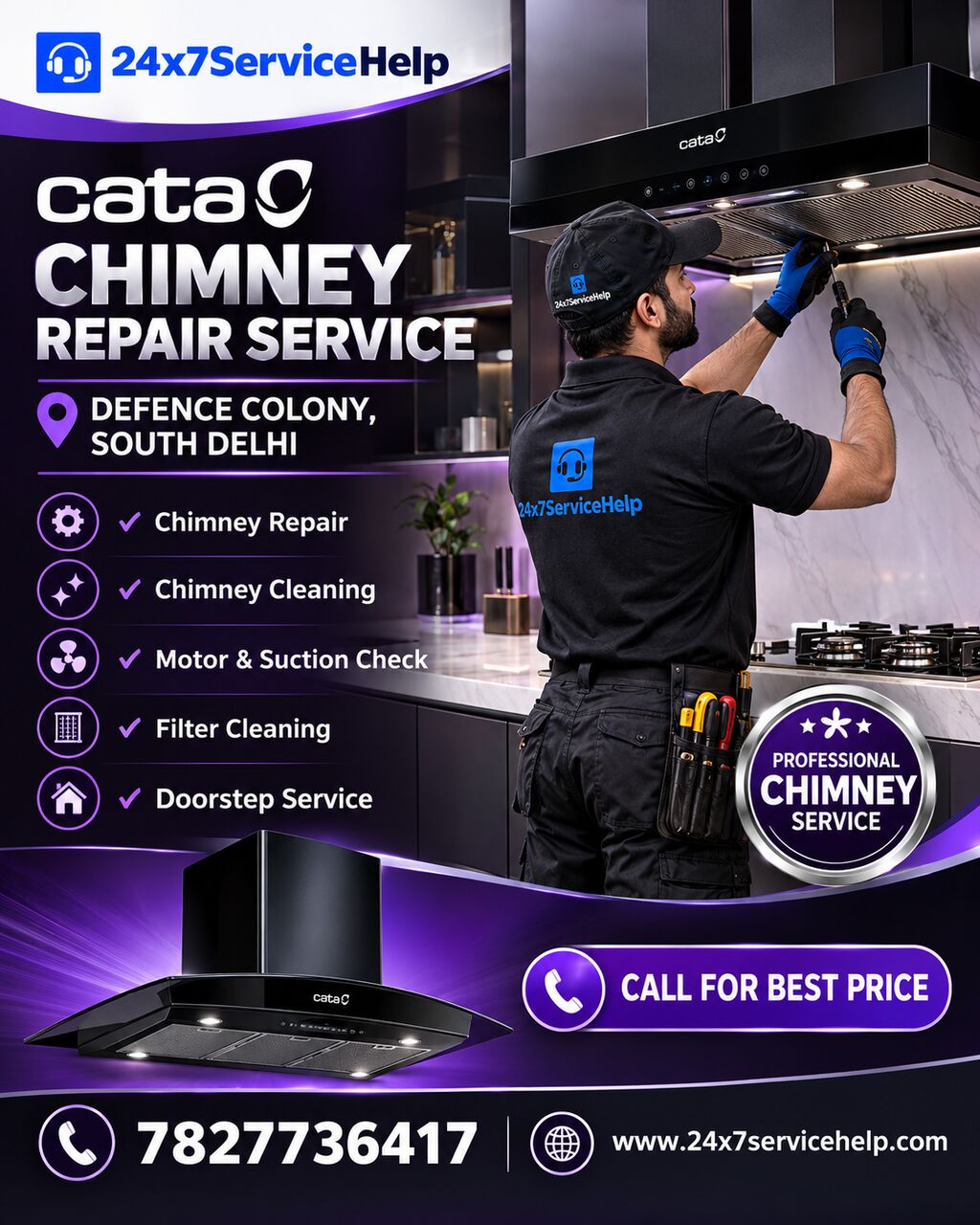 New Delhi, Appliance Repair, Cata Chimney Repair Service In Defence Colony South Delhi &ndash; Expert Kitchen Chimney Solutio