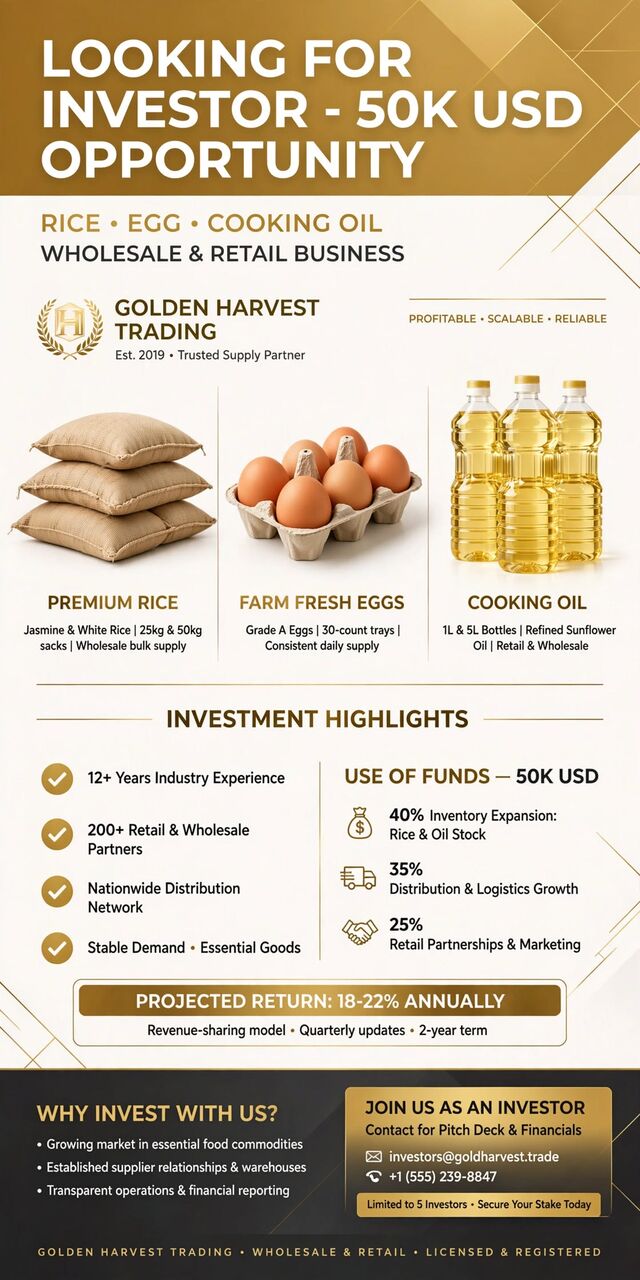 Istanbul, Business Partners, $50K INVESTOR NEEDED | Essential Goods Business In The Philippines